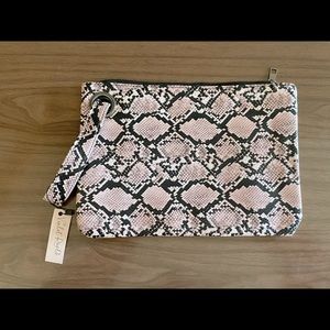 Pink Snakeskin Clutch
